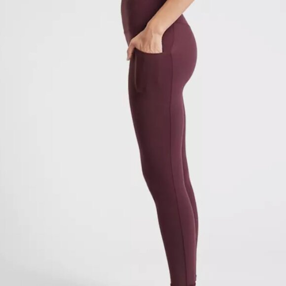 Athleta Salutation Stash High Rise Legging - Maroon - S Petite - Picture 2 of 3